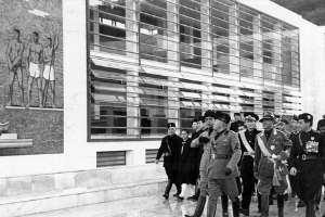 black and white photos of group of men in army uniforms 