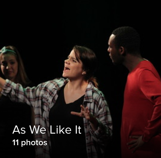 women talking to a man and pointing to the audience 