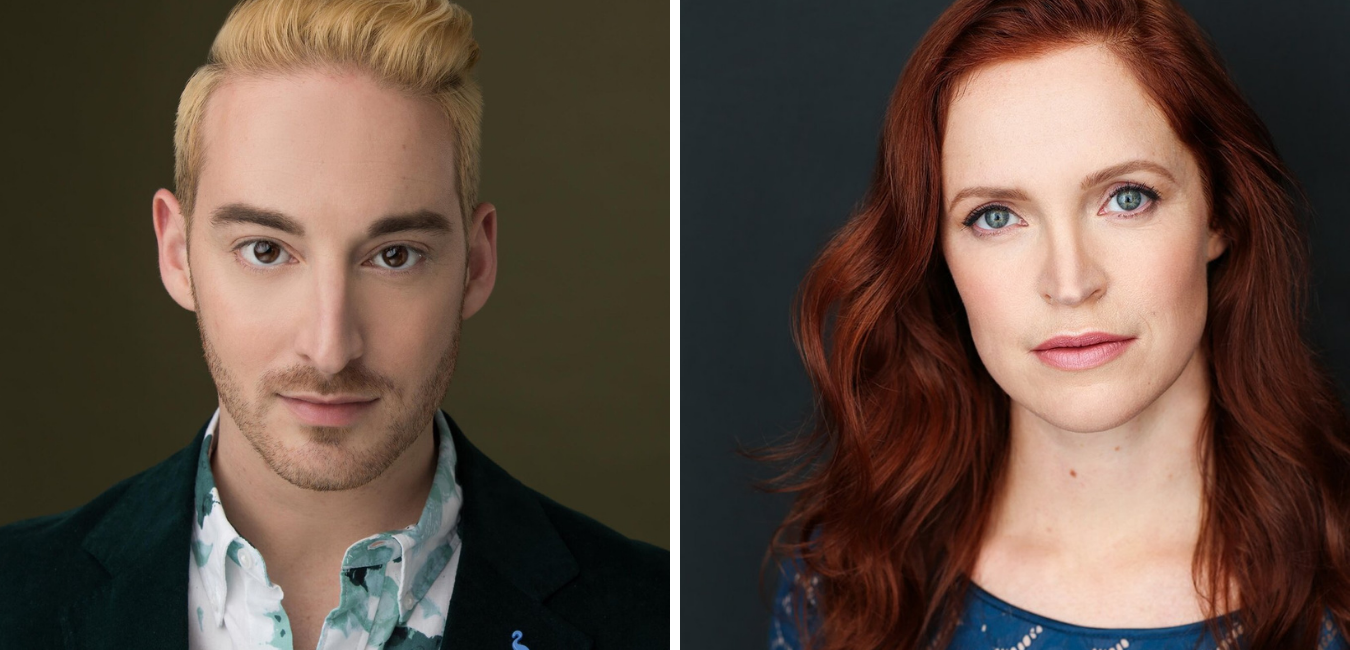 headshots of two actors against a dark backdrop