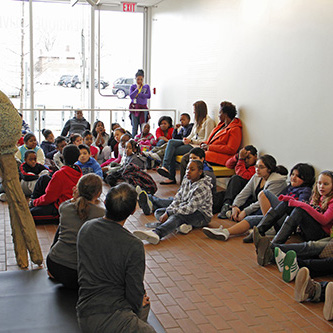 picture of students in gallery